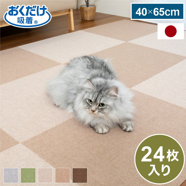 【商品説明】●おくだけで取り付け、取り外し簡単●床暖房対応●撥水加工を施しています。●ハサミで手軽にカットできます。カットしてもほつれません。●裸足で歩いても、冷たく感じることはありません。●生地が薄いので、つまずきにくく、扉の開閉の妨げにもなりません。●フローリングの汚れやキズを防ぎます。●掃除機をかけても、裏面の吸着効果でめくれ上がることがないので、お掃除もラクラク！●洗濯機で丸洗いできます。【原材料】表面：ポリエステル100％裏面：アクリル樹脂(カテキン入り)【規格概要】商品サイズ：45×60cm（厚み4mm）【送料について】北海道、沖縄、離島は送料を頂きます。おくだけ吸着 ペットマット45×60cm 6枚入45×60cm 12枚入45×60cm 24枚入60×90cm 2枚入60×90cm 4枚入60×90cm 8枚入