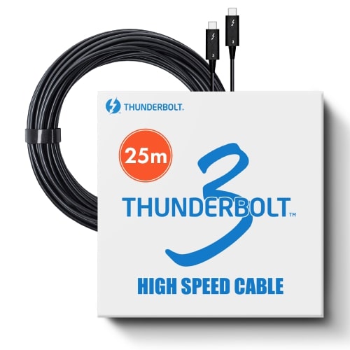 Pasidal パシダル Thunderbolt3 Active Optical Cable 25m TBT3025-F40 インテル認証品 光ファイバー USB type-C オス-オス 光ケーブル eスポーツ ゲーム 編集 映像編集【送料無料】