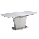 ダイニングテーブル 食卓テーブル ホワイトテーブル 強化ガラス 伸長式 幅140 幅180cm 奥行85cm 高72cm 軒先渡し 組立(代引不可)【送料無料】