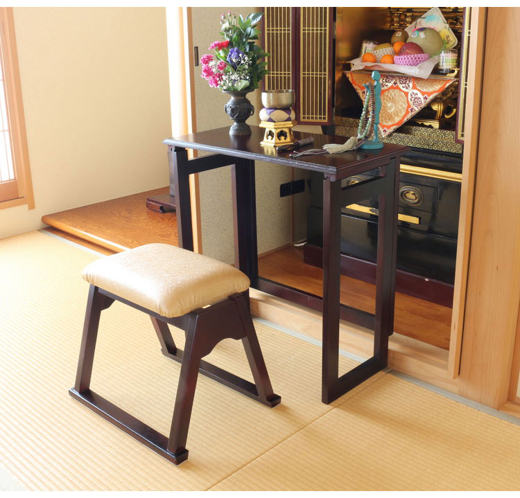 スタッキングできる仏壇前椅子 完成品 天然木 ...の紹介画像2