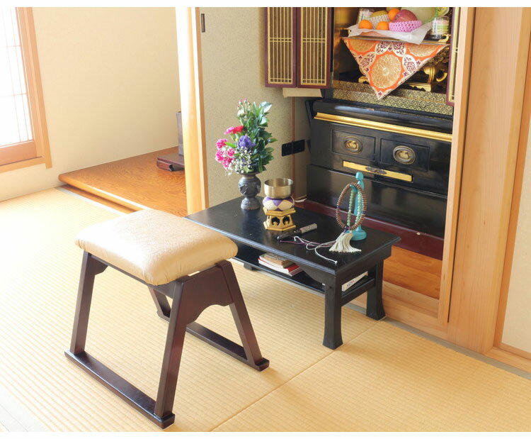 スタッキングできる仏壇前椅子 完成品 天然木 ...の紹介画像3