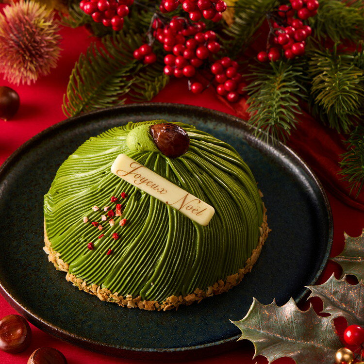 辻利兵衛本店 宇治抹茶もんぶらんけーき 抹茶 モンブラン 栗 和菓子 抹茶スイーツ ホールケーキ ドームケーキ 5号相当 クリスマスケーキ クリスマス ケーキ 冷凍 予約 2024 予約販売 先行販売(代引不可)【送料無料】
