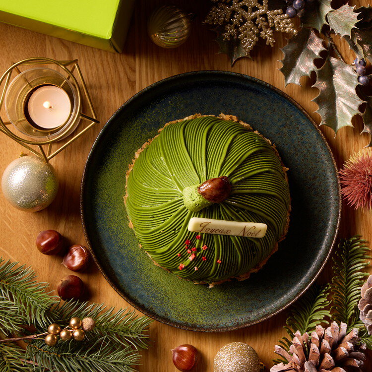 辻利兵衛本店 宇治抹茶もんぶらんけーき 抹茶 モンブラン 栗 和菓子 抹茶スイーツ ホールケーキ ドームケーキ 5号相当 クリスマスケーキ クリスマス ケーキ 冷凍 予約 2024 予約販売 先行販売(代引不可)【送料無料】