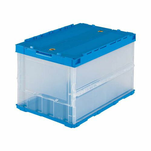 TRUSCO 薄型折りたたみコンテナ 50Lロックフタ付 透明 TRC50B(代引き不可)