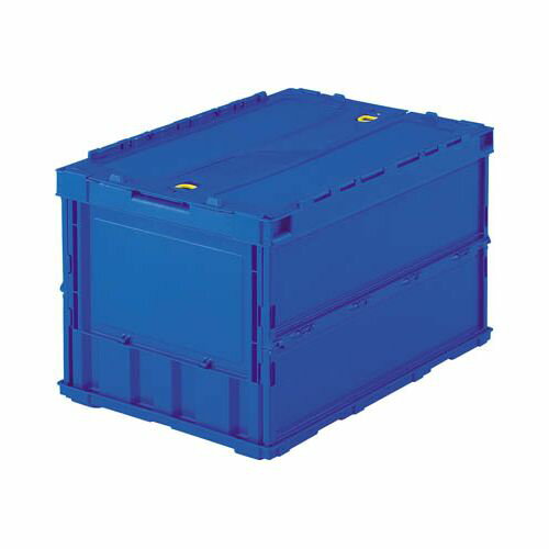 TRUSCO 薄型折りたたみコンテナ 50Lロックフタ付 ダークブルー TRC50B(代引き不可)