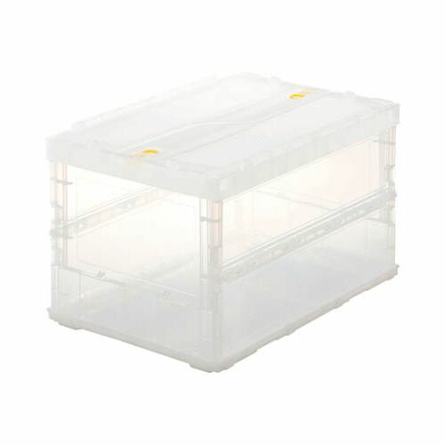 TRUSCO 薄型折りたたみコンテナスケル 50Lロックフタ付 透明 TSKC50B(代引き不可)