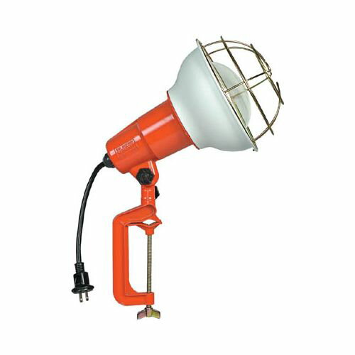 ハタヤ 防雨型作業灯 リフレクターランプ300W 100V接地付5m バイス付 RE305K(代引...
