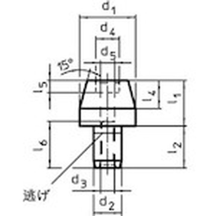 HALDER 位置決メピン 円筒形 固定用貫通穴付 外径6×台座高サ12L ロームヘルド ハルダー 工作機工具 ツーリング 治工具 クランプ工作機械用(代引不可)