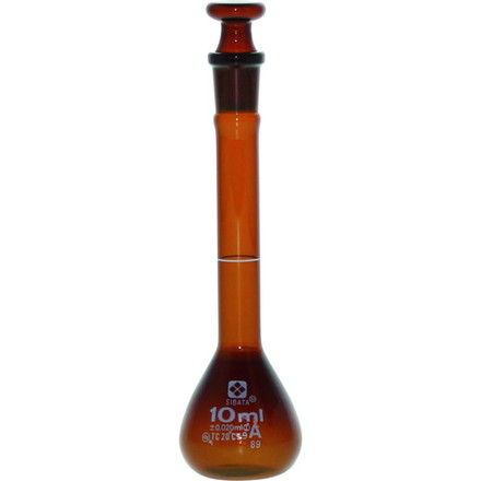 SIBATA メスフラスコ 茶 スーパーグレード 10mL 柴田科学 研究用品 理化学用品 メスシリンダー(代引不可)【送料無料】