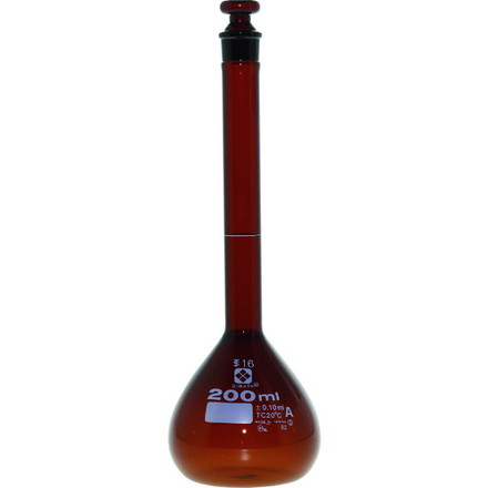 SIBATA メスフラスコ 茶 スーパーグレード 200mL 柴田科学 研究用品 理化学用品 メスシリンダー(代引不可)【送料無料】