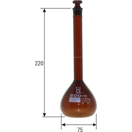 SIBATA メスフラスコ 茶 スーパーグレード 200mL 柴田科学 研究用品 理化学用品 メスシリンダー(代引不可)【送料無料】