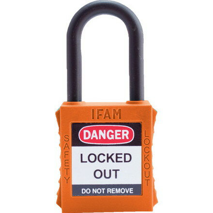 イファム ロックアウト用南京錠 ナイロン製シャックル オレンジ IFAM社 金物 建築資材 建築金物 鍵(代引不可)【送料無料】