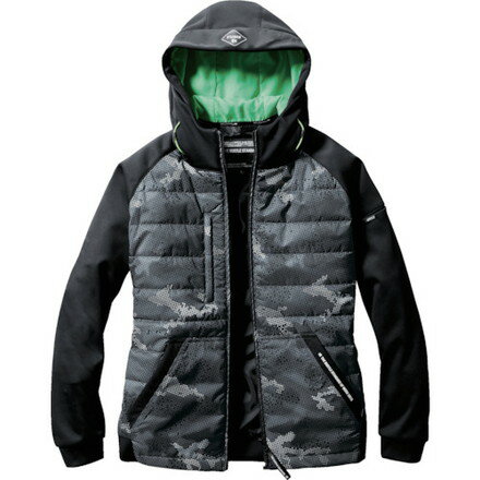 バ-トル TC防風フーディジャケットユニセックス 3210-38-M カモフラブラック バートル 環境改善用品 寒さ対策用品 防寒着(代引不可)【送料無料】