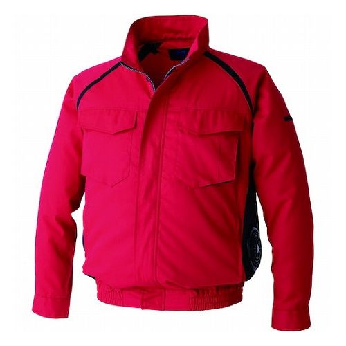 空調服 空調服[[R下]] 長袖ブルゾン ウエアのみ レッド 4L KU92400R70S6 環境改善用品 暑さ対策用品 冷..