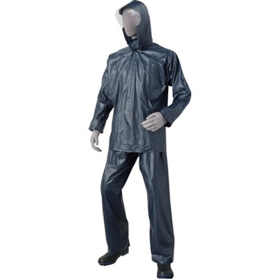 喜多 PVCレインコート No2000 ネイビー M NO2000NVM 保護具 作業服 雨具(代引不可)