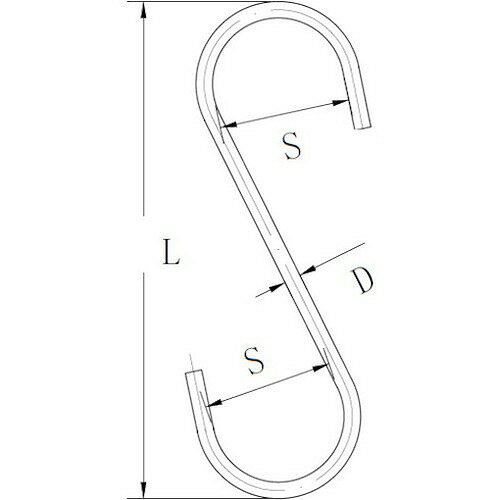 TRUSCO Sフック スチール製 50mm 黒 TSTS550BK 金物・建築資材 建築金物 荷役金具(代引不可)