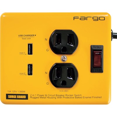 Fargo スチールタップ AC2個口 3.4A USB 2
