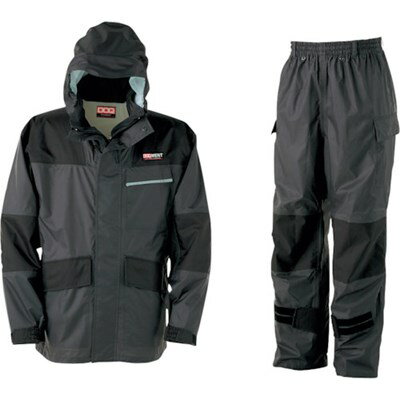 カジメイク KM-001 仕事合羽 チャコール L KM00174L 保護具 作業服 雨具(代引不可)【送料無料】
