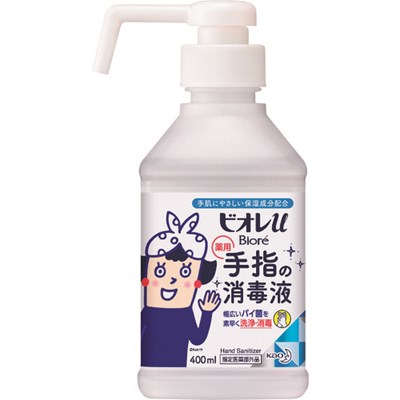 特長●手指・皮膚の洗浄・消毒。●エタノールを溶剤として使用。エタノールは55.5w/v％配合、体積パーセントで表すと65vol％に相当します。●有効成分（ベンザルコニウム塩化物0.05w/v%）●手肌にやさしい保湿成分配合。●すばやくなじみ、さらっとした使用感です。用途●そのまま手指に塗布又は塗擦する。ポンプはゆっくり押して適量（500円玉程度）を取る。＊ポンプは押し切らないようにする。●およそ15秒間、両手にまんべんなく塗り広げる。●アルコールが完全に揮発するまで両手を擦り合わせる。仕様●容量(ml)：400●タイプ：本体仕様2●薬用手指の消毒液●指定医薬部外品材質／仕上●成分:エタノール、グリセリン、中鎖脂肪酸トリグリセリド、乳酸Na注意●アルコール過敏症や肌の弱い人は使用しないこと。●湿疹、皮フ炎（かぶれ、ただれ）等の皮フ障害のある時は使用しないこと。●次の人は使用しないこと。患部が広範囲の人。深い傷やひどいやけどの人。●火気注意。直射日光の当たらない涼しい所に保管する。小児の手の届かない所に保管する。他の容器に入れ替えない。●ポンプは押し切らないようにすること。押しきって使うと手から液がこぼれ、衣服・フローリングの床・樹脂の素材などが変色、損傷する。原産国（名称）：日本メーカー名：花王グループカスタマーマーケティング【代引きについて】こちらの商品は、代引きでの出荷は受け付けておりません。【送料について】北海道、沖縄、離島は送料を頂きます。