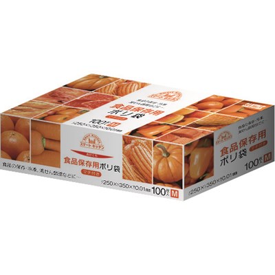 サニパック スマートキッチン保存袋M 箱入り100枚 KS10 梱包用品 梱包結束用品 ポリ袋(代引不可)(3.0)