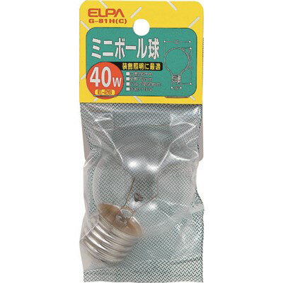 ELPA ミニボール球40W G81HC 工事・照明用品 作業灯・照明用品 電球(代引不可)