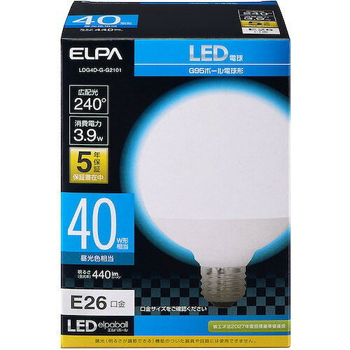 ELPA LED電球 ボール形G95 LDG4DGG2101 工事・照明用品 作業灯・照明用品 LED電球(...