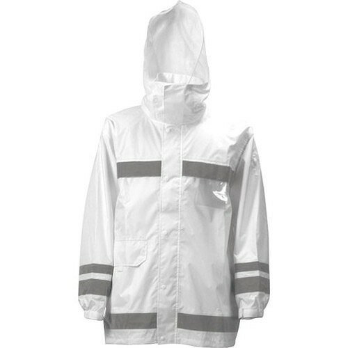 カジメイク 視認性レインスーツ ホワイト L 381001L 保護具 作業服 雨具(代引不可)【送料無料】