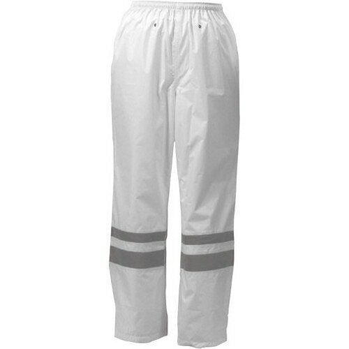 カジメイク 視認性レインスーツ ホワイト L 381001L 保護具 作業服 雨具(代引不可)【送料無料】