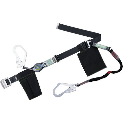 TSUYORON 胴ベルト型墜落制止用器具(巻取タイプ)ランヤード2丁掛け仕様 ロック機構...