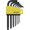 WISE ボールポイント 黒染め7本セット(ショート) WLB130B7S 手作業工具 ドライバー 六角棒レンチ ボールポイント六角棒レンチ(代引不可)