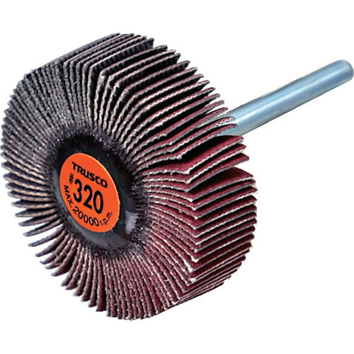 TRUSCO セラミックフラップホイール 軸径3mm #320 外径30×幅10×軸長30 (10個入) TCF3010CE320 電動 油圧 空圧工具 研削研磨用品 フラップ軸付ホイール(代引不可)【送料無料】