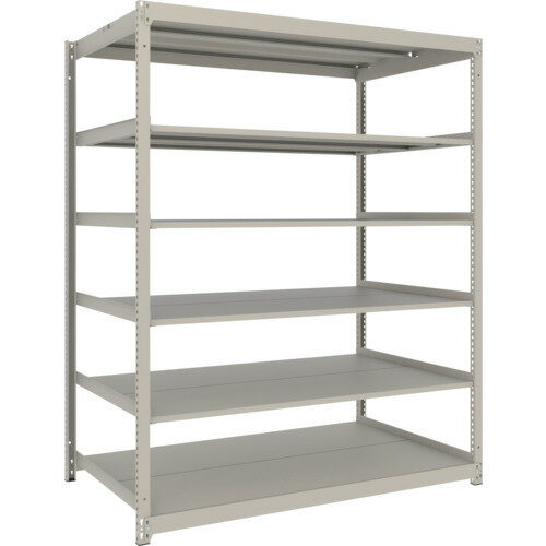 TRUSCO スチールラック 薄型ラック(耐荷重100Kg)1800×595×H1800 6段単体 ネオグレー ネオグレー UL6666 物流 保管用品 物品棚 軽量棚(代引不可)【送料無料】