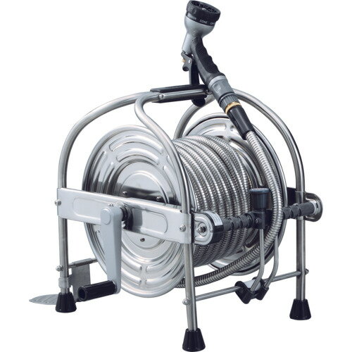 ハタヤ 大口径型オールステンレス蛇腹ホースリール 20m SSA20J 園芸用品 ホース 散水用品 ホースリール(代引不可)【送料無料】