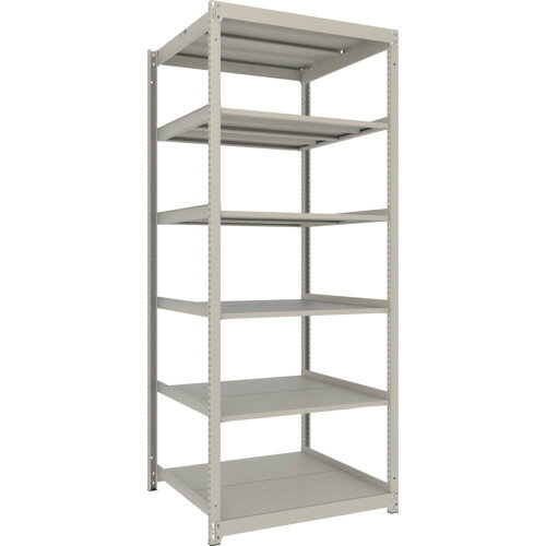 Rakuten - TRUSCO スチールラック 薄型ラック(耐荷重100Kg)900×875×H2400 6段単体 ネオグレー ネオグレー UL8396 物流 保管用品 物品棚 軽量棚(代引不可)【送料無料】