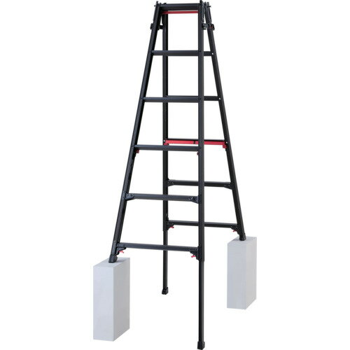 ハセガワ 脚部伸縮式アルミはしご兼用脚立 RYRLB型 6段 RYRLB18 工事 照明用品 はしご 脚立 脚立(代引..
