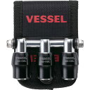 VESSEL クイックキャッチャー3連ホルダー黒 QB10B3K 電動 油圧 空圧工具 ドライバービット ビット用アタッチメント(代引不可)