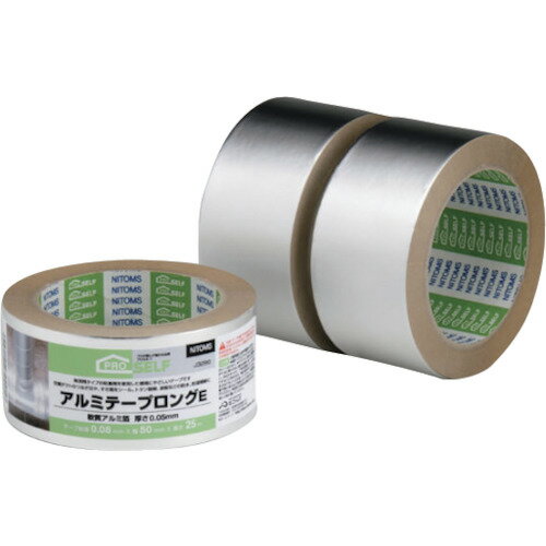 ニトムズ アルミテープロングE 50X25 J3290 梱包用品 テープ用品 配管テープ(代引不可)