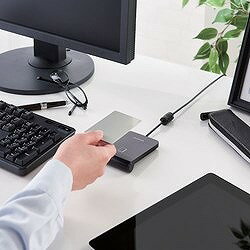 ELECOM ICカードリーダライタ 非接触式 ケーブル1m ブラック MRICA001BK オフィス 住設用品 OA用品 メモリ(代引不可)【送料無料】