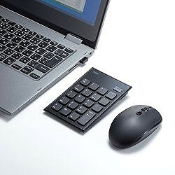 リコメン堂生活館のSANWA 静音ワイヤレステンキーマウスセット NTWL23SETBK オフィス 住設用品 OA用品 マウス(代引不可)【送料無料】｜アングル3