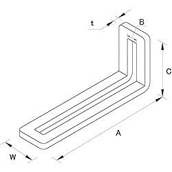 DAIDОHANT マルチ金具 L型 LK-12-3C T3×W15×A118×B5.5×C30(mm) 63410 金物 建築資...