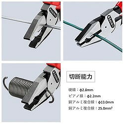 リコメン堂生活館のKNIPEX 強力型ペンチ プラスチックハンドル 200mm (SB店頭展示パッケージ仕様) 0201200SB 手作業工具 プライヤー ニッパ ピンセット ペンチ(代引不可)【送料無料】｜アングル3