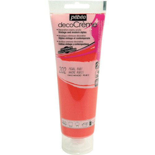 Pebeo デコクリーム 120ml パール色 ルビー 89202 工事 照明用品 塗装 内装用品 塗料(代引不可)