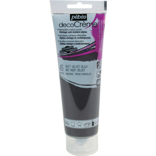Pebeo デコクリーム 120mlマット ベルベットブラック 89045 工事 照明用品 塗装 内装用品 塗料(代引不可)