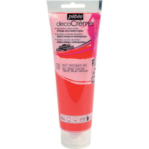 Pebeo デコクリーム 120mlマット パッションレッド 89008 工事 照明用品 塗装 内装用品 塗料(代引不可)