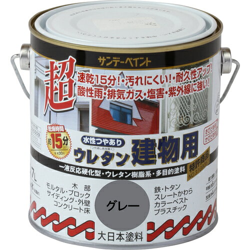 サンデーペイント 水性つや有りウレタン建物用 グレー 700M 23MR2 工事 照明用品 ...