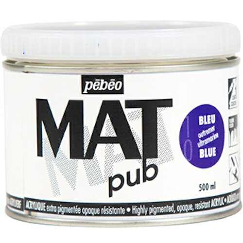Pebeo マットピュブ 500ml NO.10 ウルトラマリンブルー 257010 工事 照明用品 塗装 内装用品 塗料(代引..