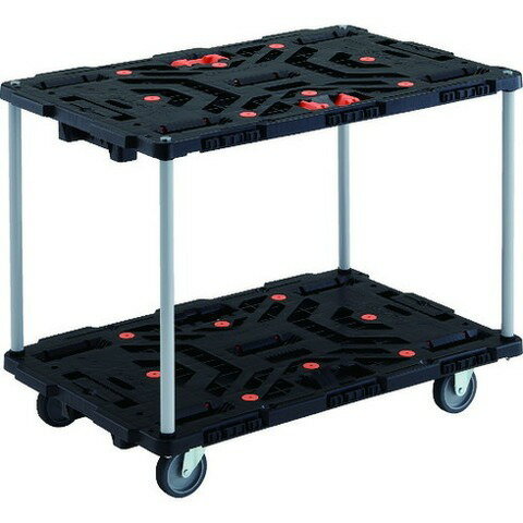 TRUSCO トラスコ 連結式樹脂製2段台車 ビートル 900X600 自在3輪 トメタロウ付 ハンドルナシ BT920J3E100T 組立品 組立設置不可(代引不可)【送料無料】