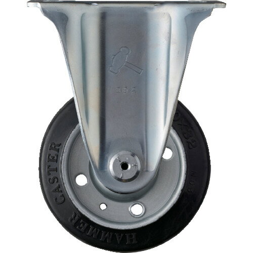 ハンマー 固定式ゴム車輪(ローラーベアリング)100mm 400SRRB100 金物 建築資材 キャスター プレート式ゴム車(代引不可)