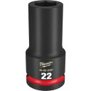 milwaukee SHOCKWAVE IMPACT DUTY ディープインパクトソケット 3/4インチ(19mm)角 22mm 49666397 手作業工具 ソケットレンチ インパクト用ソケット(代引不可)