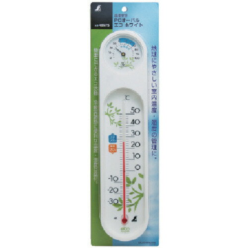 特長●健康管理や省エネに役立ちます。●カラフルでシンプルなデザインです。用途●温度と湿度の測定仕様●測定温度範囲(℃)：-30〜50●温度最小表示(℃)：2●測定湿度範囲(%RH)：30〜80●湿度最小表示(%RH)：5●幅(mm)：67●奥行(mm)：19●高さ(mm)：295●色：ホワイト●温度測定精度(℃):±2●湿度測定精度(%RH):±10材質/仕上●本体:スチロール樹脂●目盛板カバー:アクリル原産国：中国【代引きについて】こちらの商品は、代引きでの出荷は受け付けておりません。【送料について】北海道、沖縄、離島は送料を頂きます。
